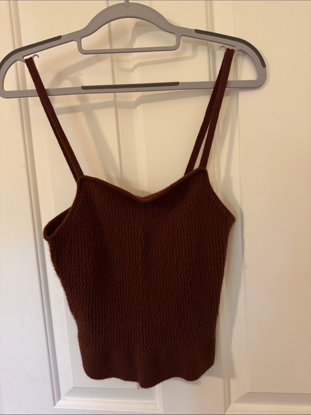 Anthropologie Maeve Cashmere Chocolate Brown Knit Spaghetti-Strap Camisole